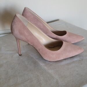 Elegant Pink Suede Heels